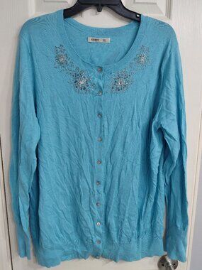 Old Navy Blue Beaded Cardigan